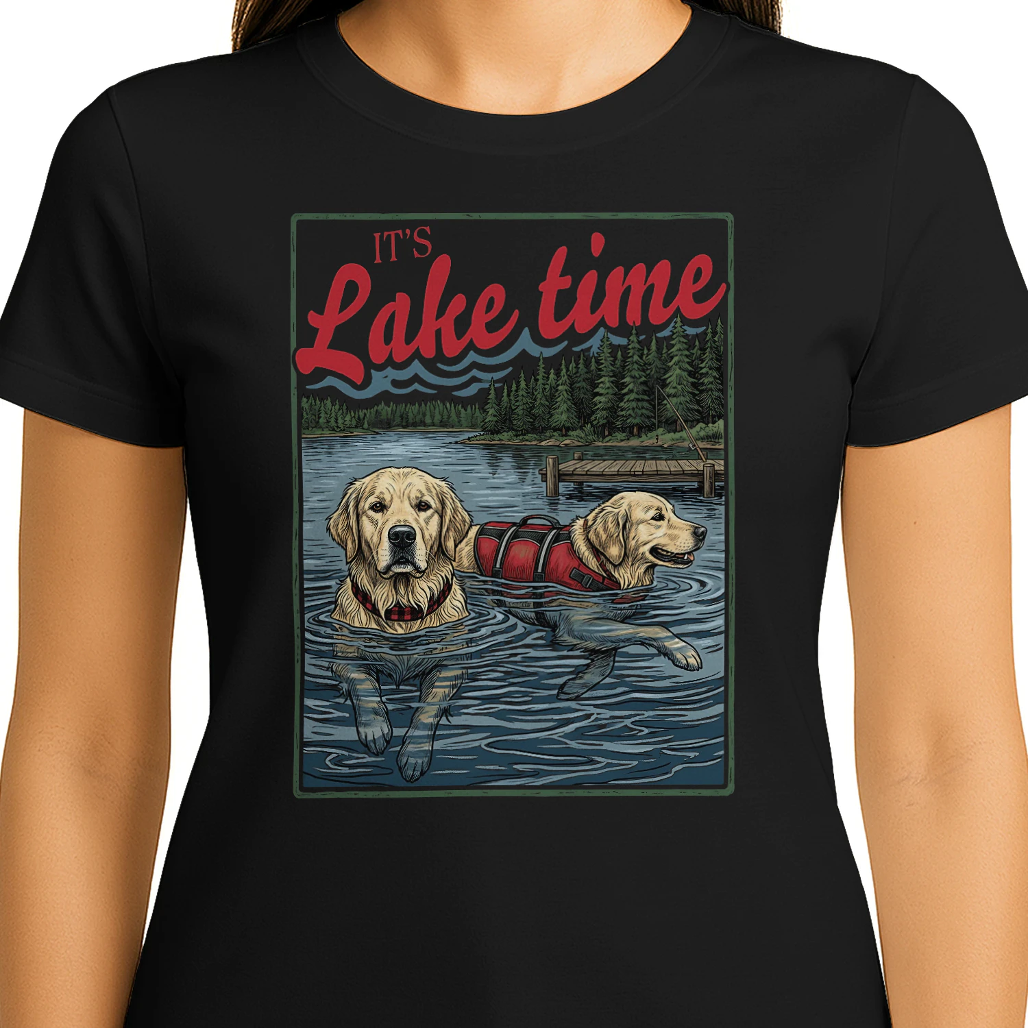 It’s Lake Time Golden Retriever Shirt – Vintage Lake Life Dog Lover 