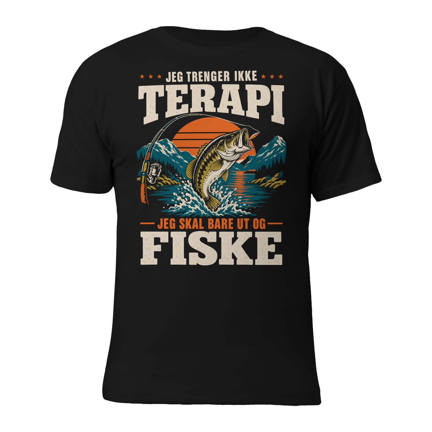 Fiske T-skjorte - Jeg trenger ikke terapi - Gave til fiskere