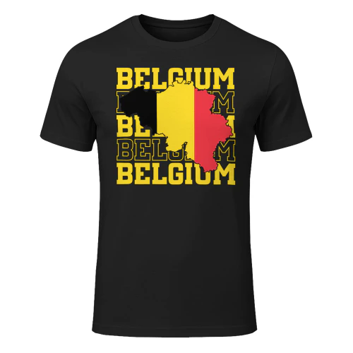 Belgium Flag Map Repeat Tee