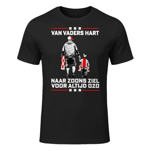 Vader Zoon Voetbal T-shirt – Rood Wit Sjaal, Cadeau Voor Voetbalfan Papa