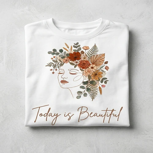 T-shirt flower "Today is Beautiful" Classic Unisex T-shirt