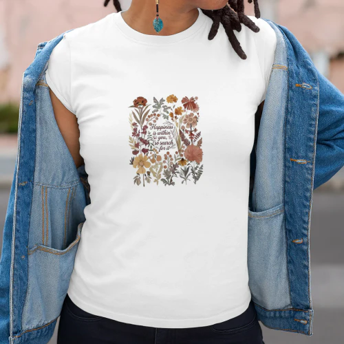 T-shirt flower Happiness is within you, so search for it Classic Unisex T-shirt