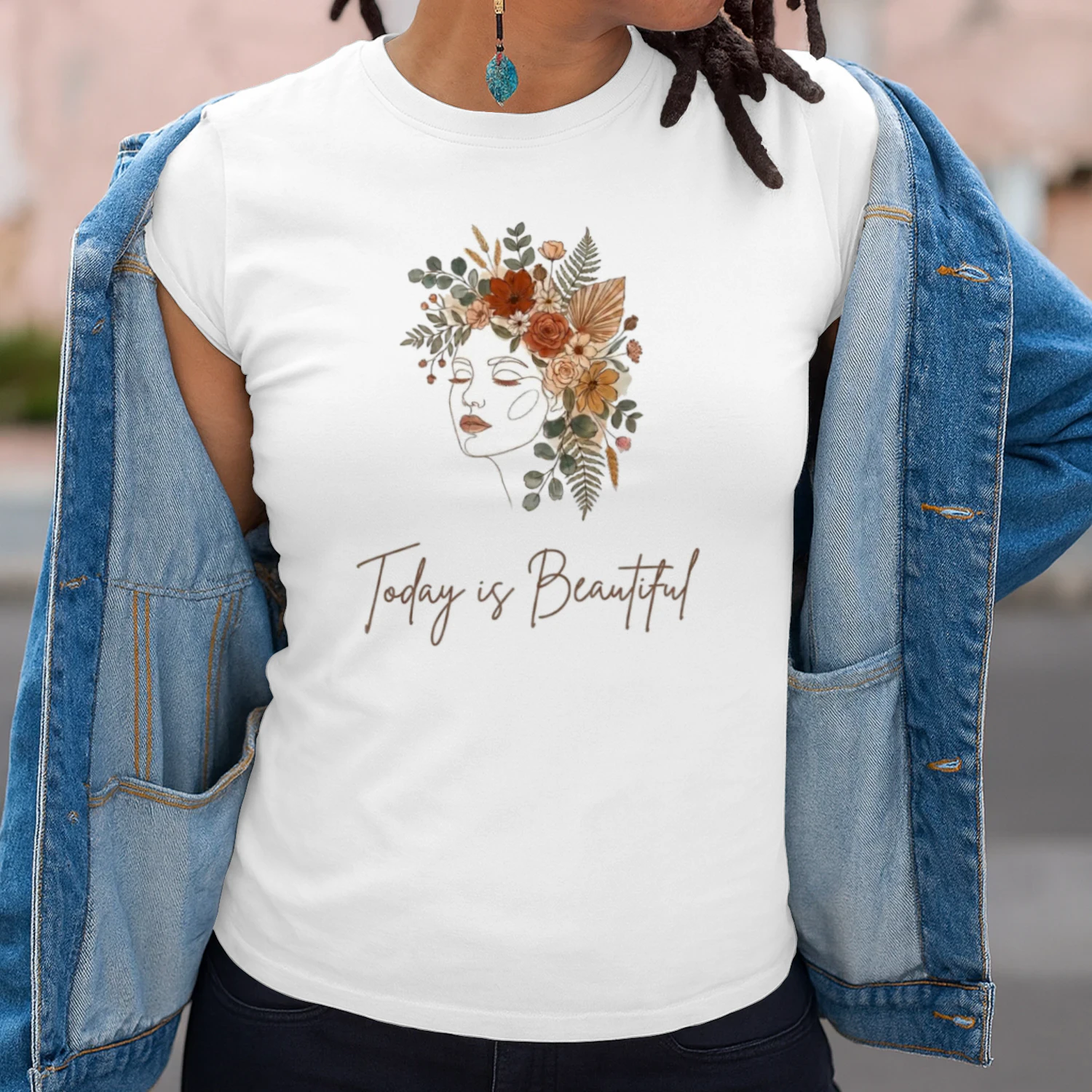 T-shirt flower"Today is Beautiful" Classic Unisex T-shirt