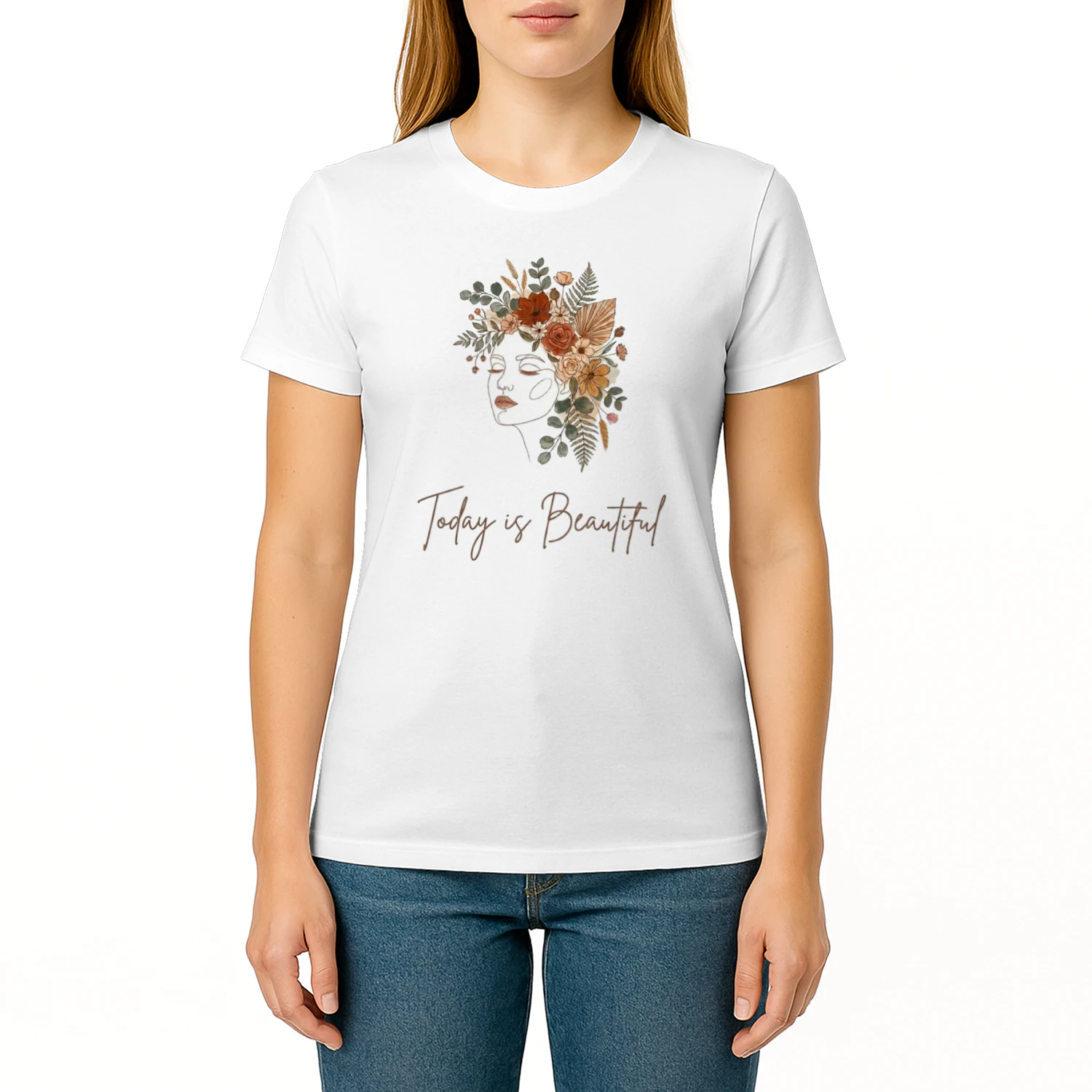 T-shirt flower"Today is Beautiful" Classic Unisex T-shirt