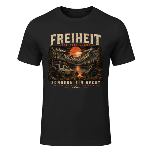 Freiheit Ist Kein Luxus – Premium Outdoor Camping T-Shirt | Vintage Abenteuer Natur Shirt für Camper & Wanderer