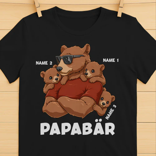 Personalisierter Kindername Papa Bär
