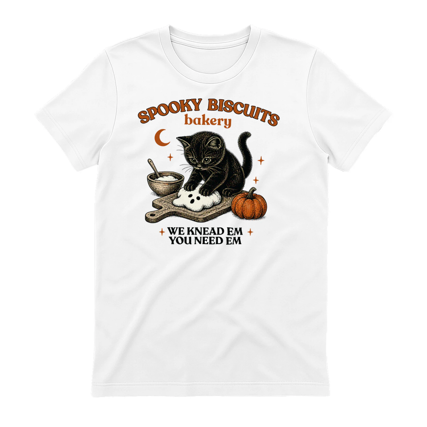 Kitty Biscuits We Knead Em You Need Em, Black Cat T-Shirt