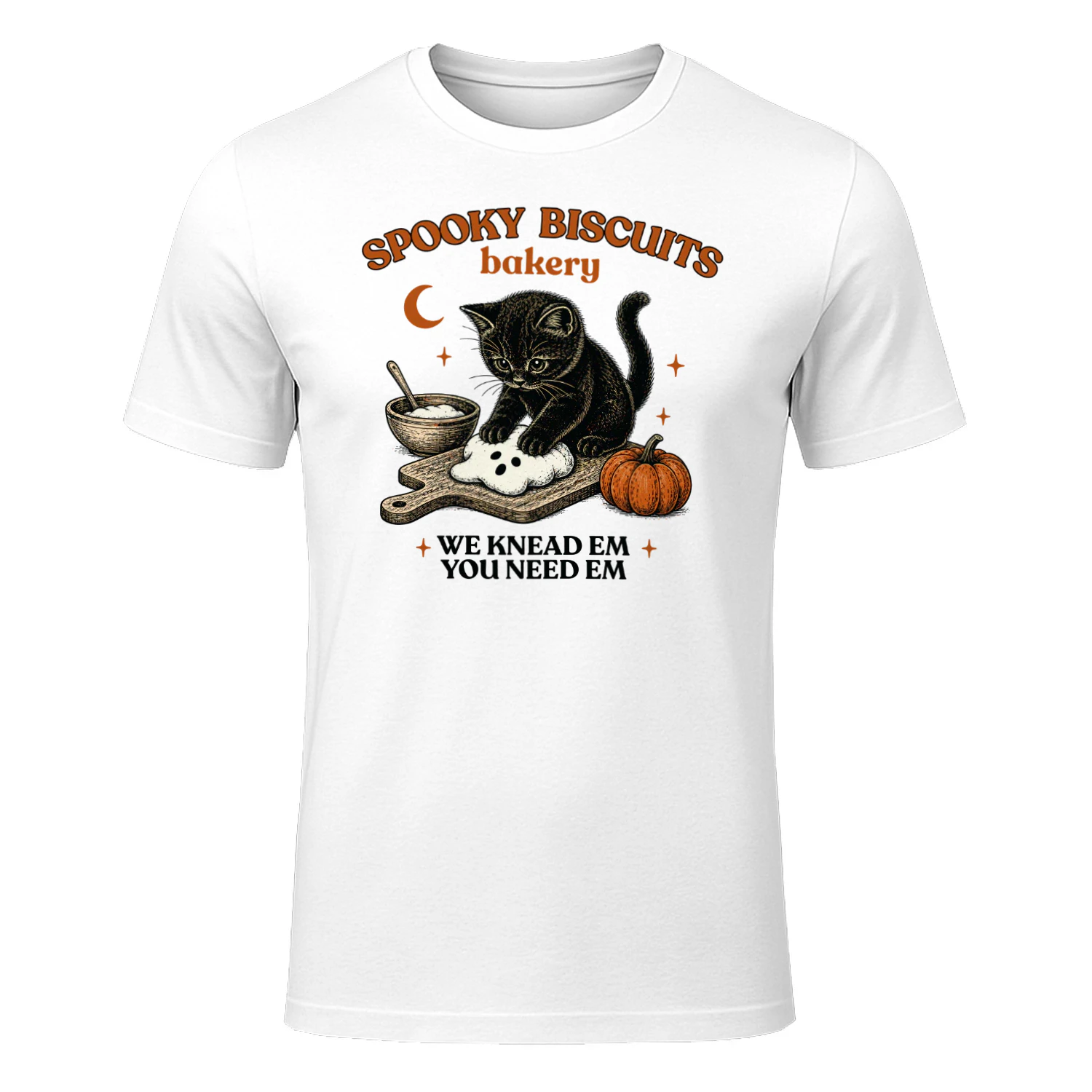 Kitty Biscuits We Knead Em You Need Em, Black Cat T-Shirt