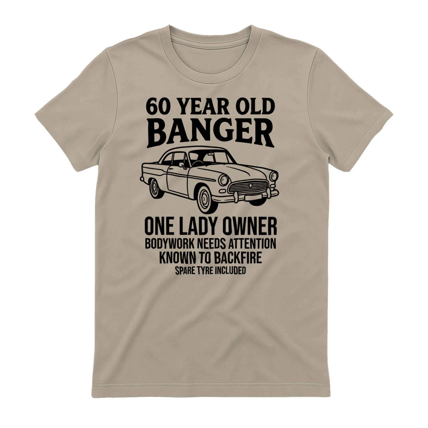 60th Birthday Funny, 60 Year Old Banger Car T-Shirt