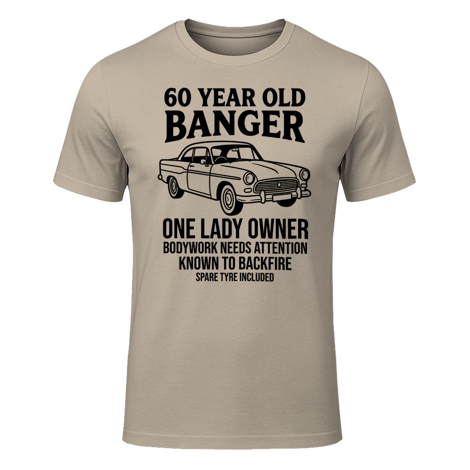 60th Birthday Funny, 60 Year Old Banger Car T-Shirt