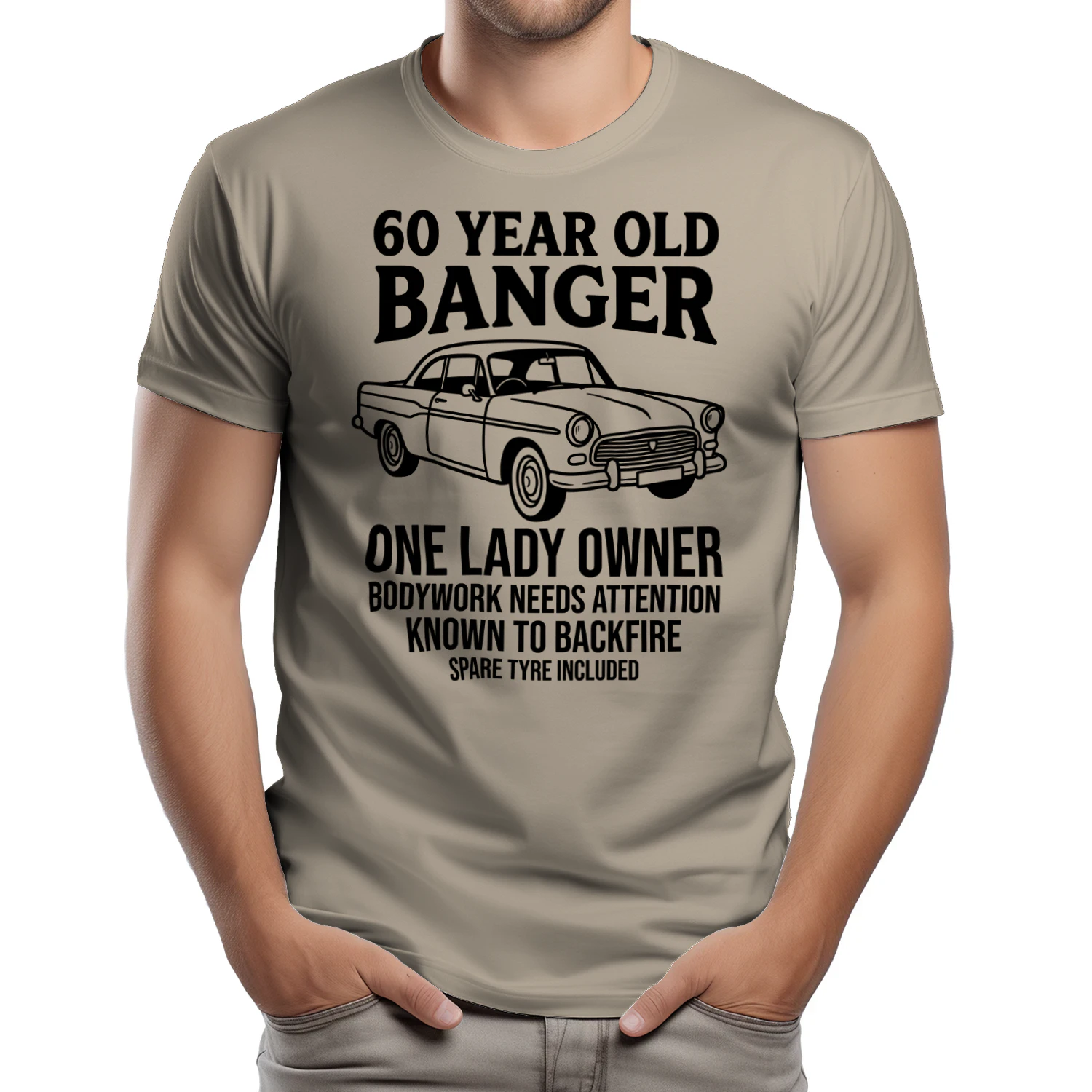 60th Birthday Funny, 60 Year Old Banger Car T-Shirt