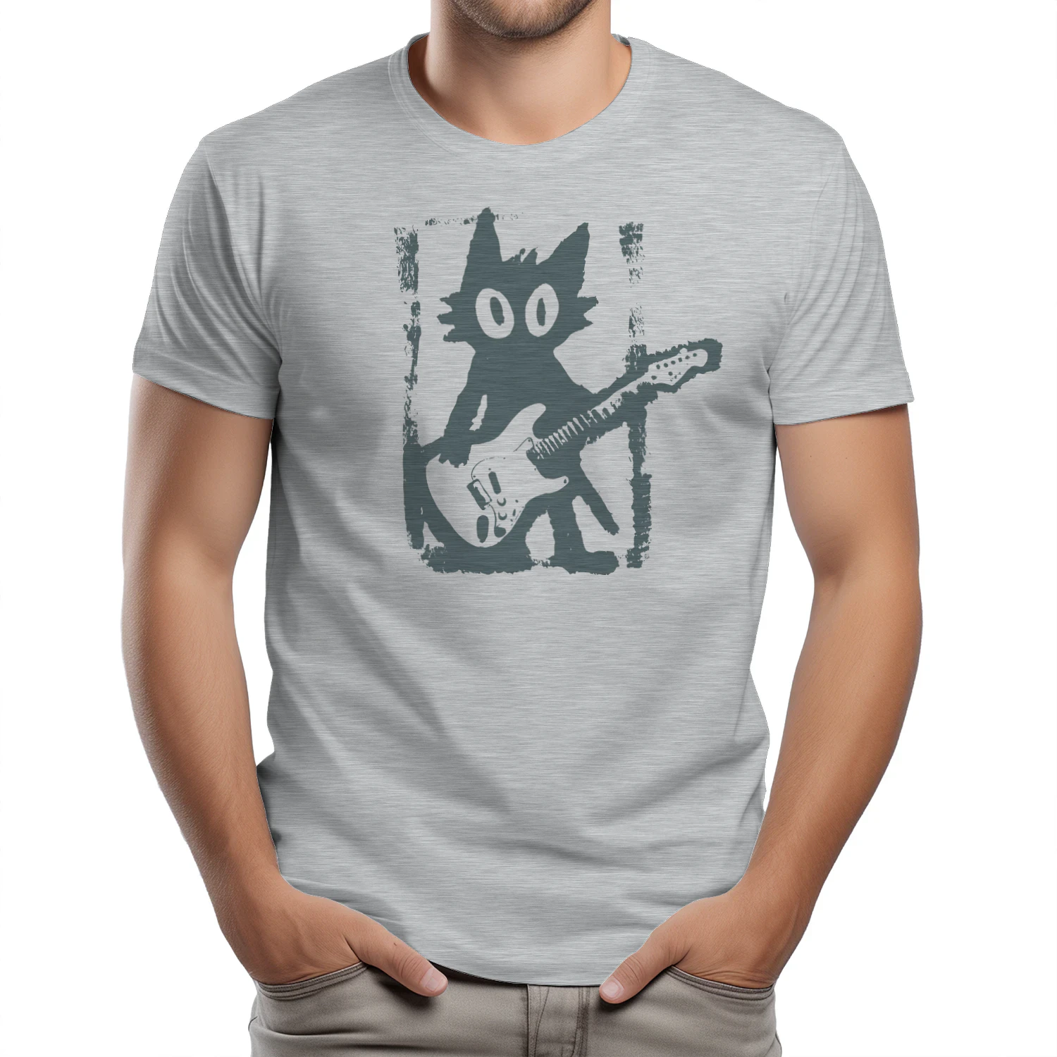 Rock Star Cat Shirt, Vintage Kitten Y2K T-Shirt