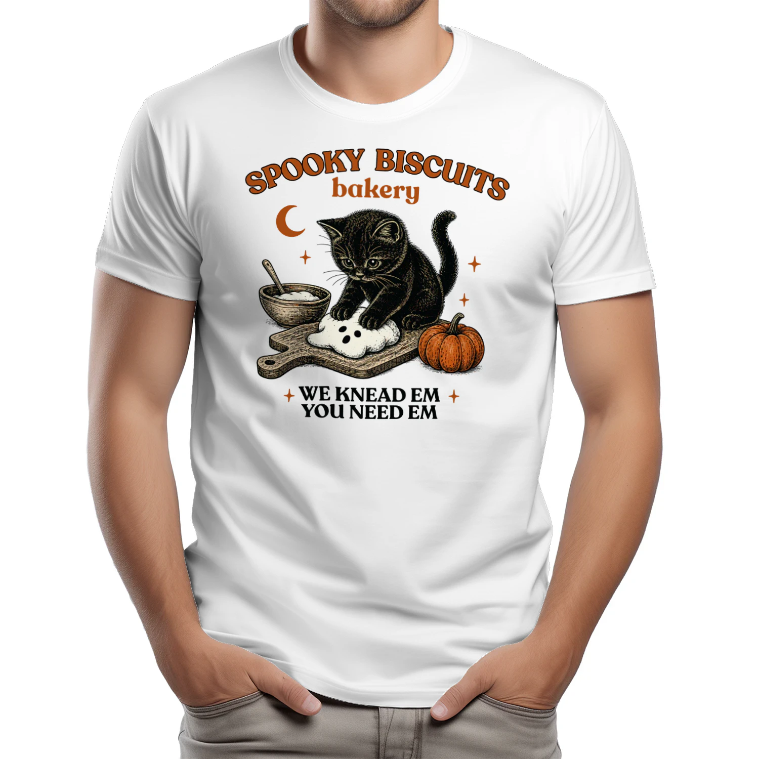 Kitty Biscuits We Knead Em You Need Em, Black Cat T-Shirt