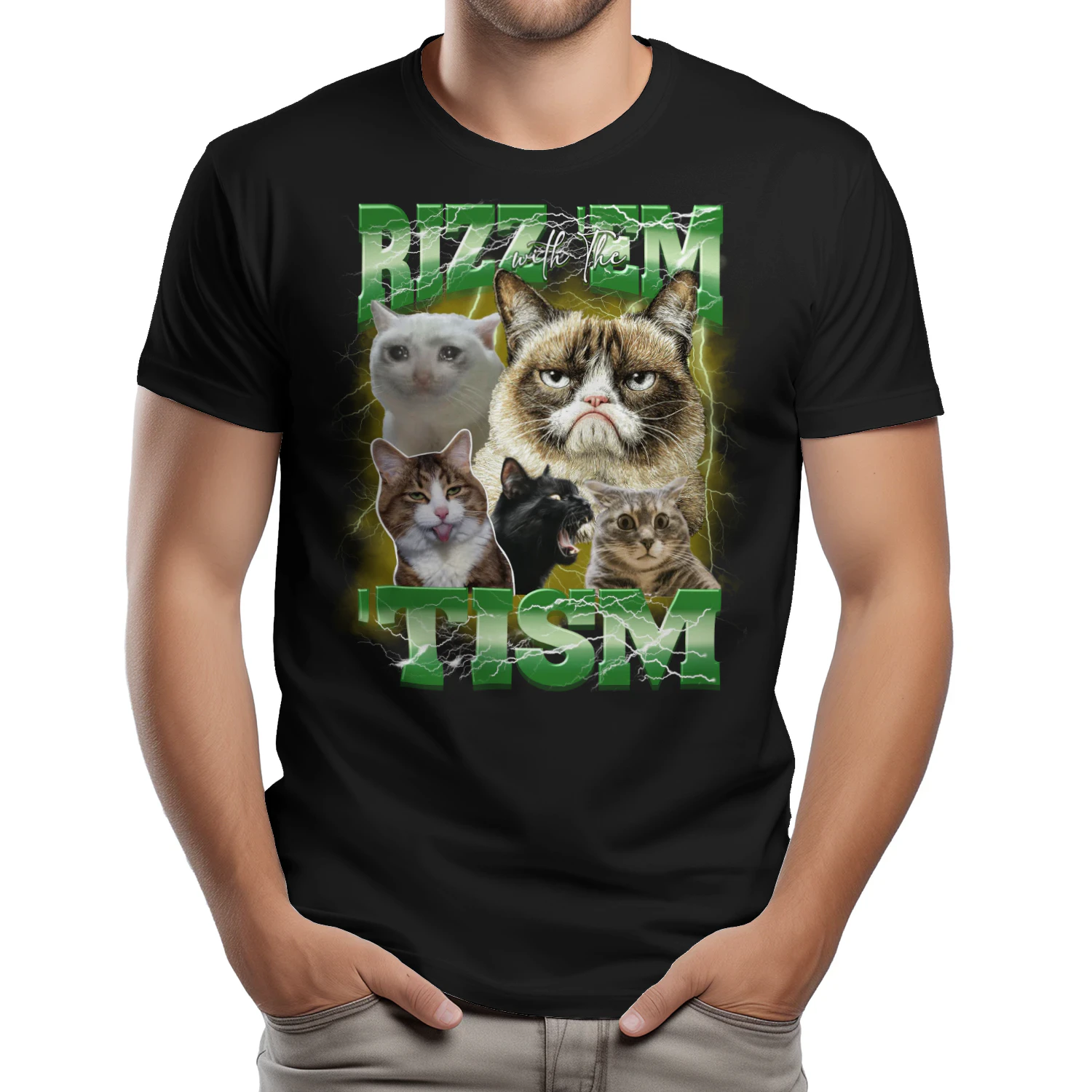 Rizz Em with The Tism Autism Bootleg Cat Meme Men Women