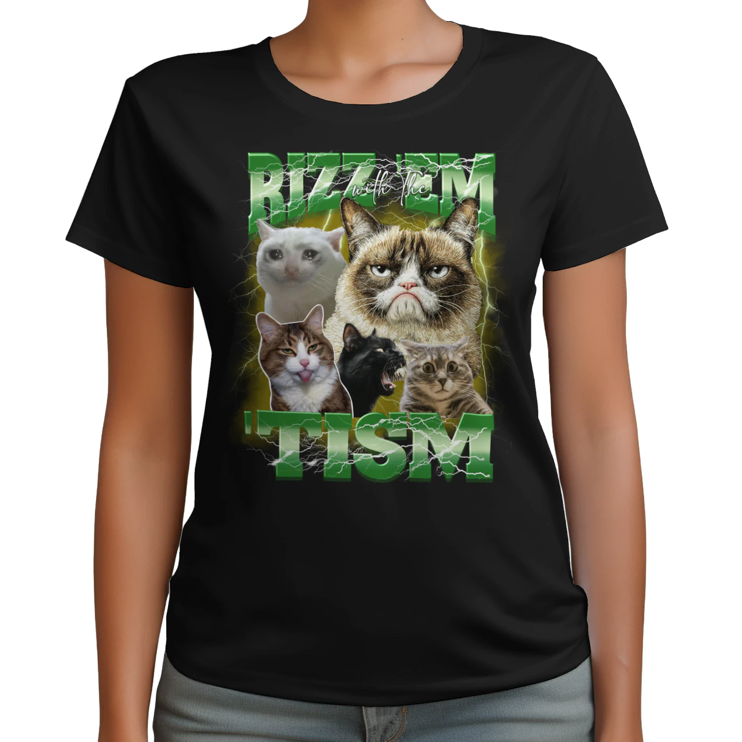 Rizz Em with The Tism Autism Bootleg Cat Meme Men Women