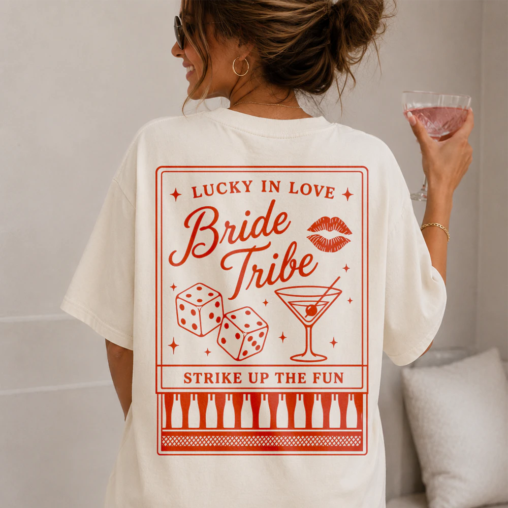 Lucky In Love Bride Tribe Shirt, Vegas Bachelorette Shirt, Casino Bachelorette Party Tee, Poker Martini Bach Shirt, Comfort Colors