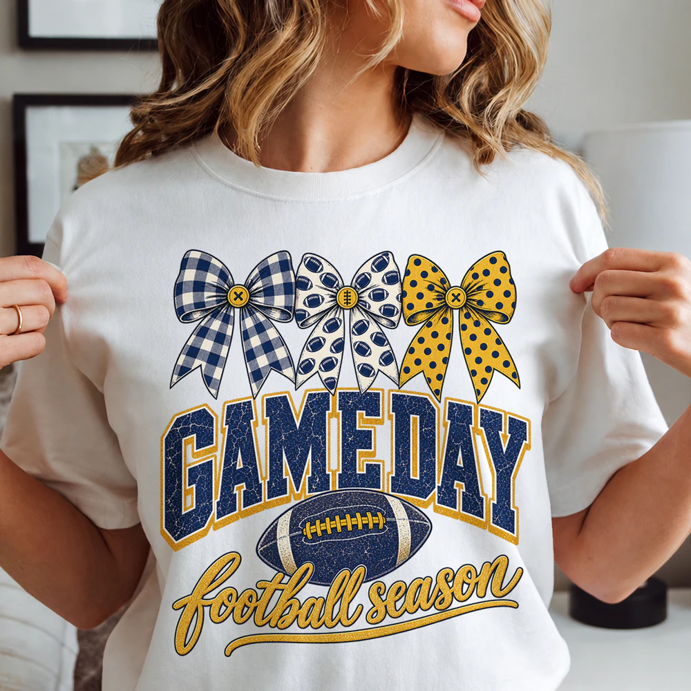 Game Day Football Sweatshirt, Bow Football Shirt, Game Day Football Season, Football Mom Shirt, Cute Football Sweatshirt, Football Season Crewneck