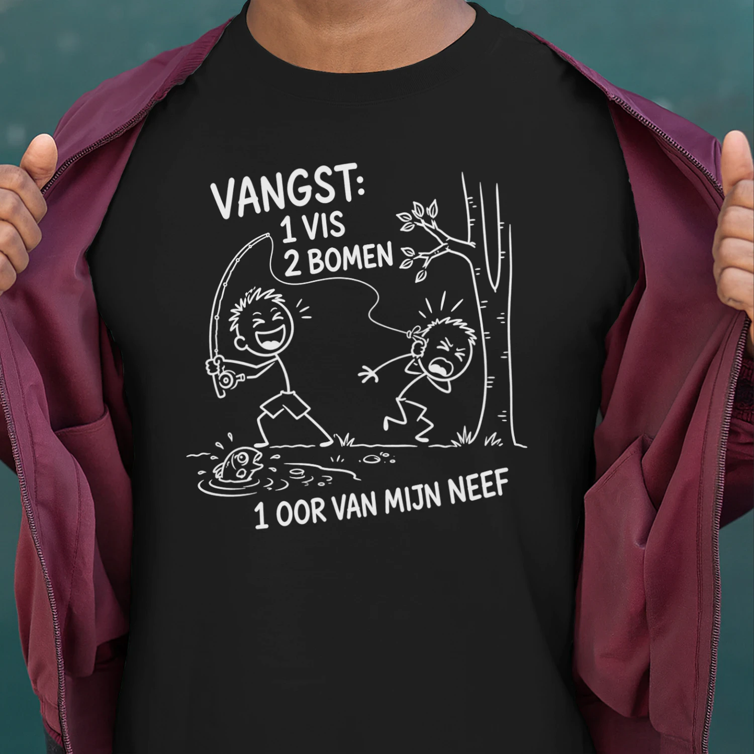 Vangst: 1 Vis, 2 Bomen, 1 Oor van Mijn Neef