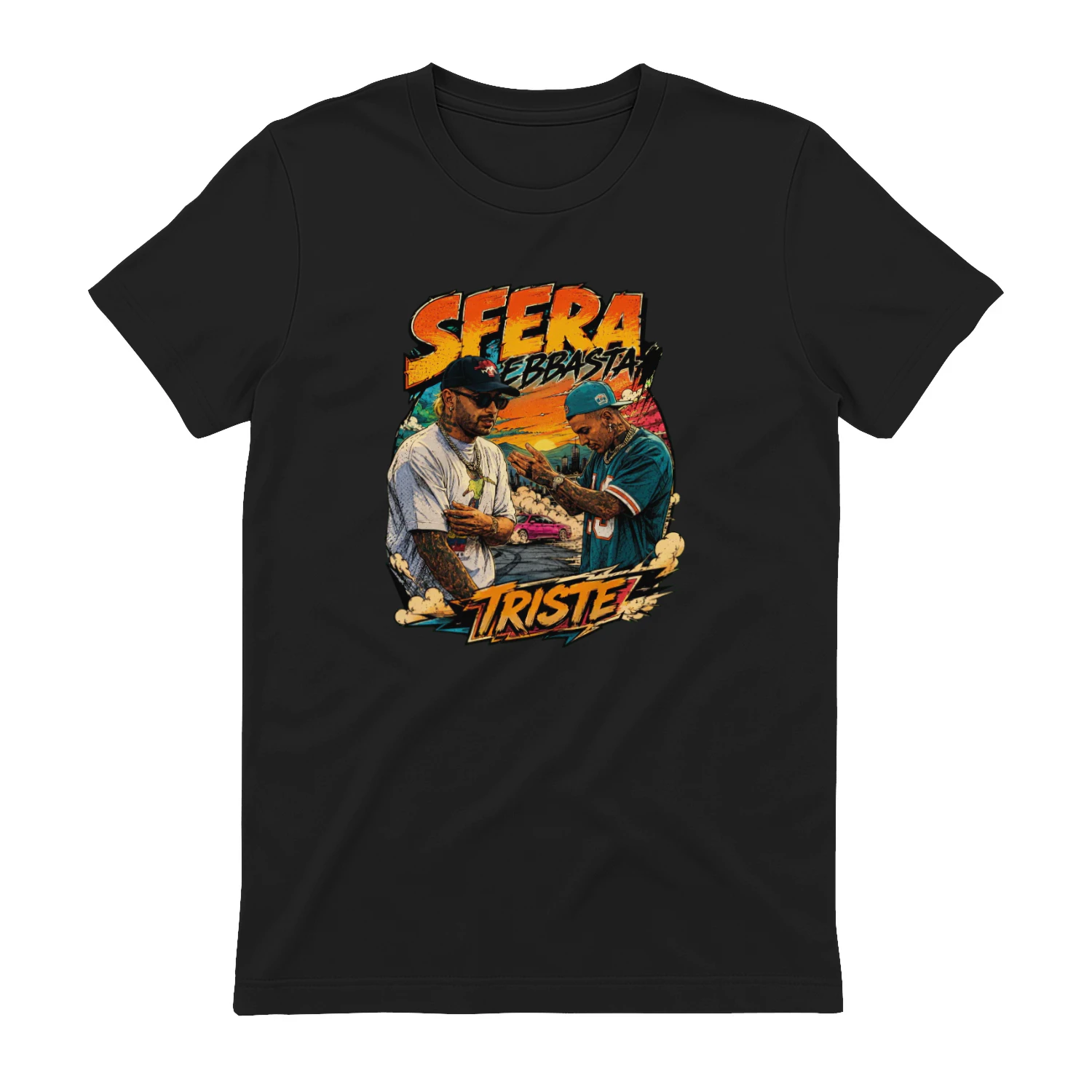 Sfera Ebbasta Merch Triste Urban Retro Graphic
