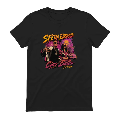 Sfera Ebbasta Merch Ciao Bella Retro Synthwave Art