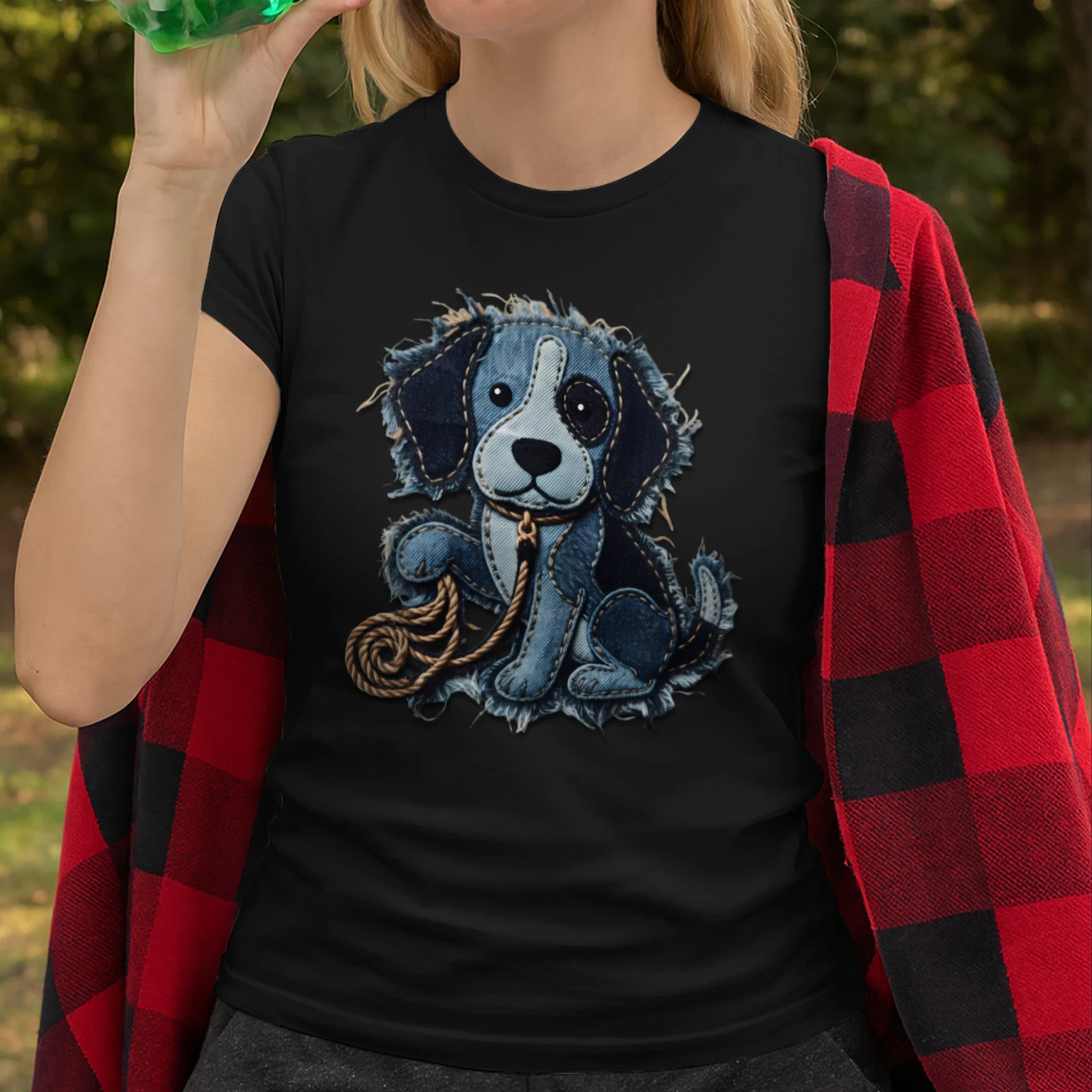 Cute Denim Puppy Dog Lover T-Shirt