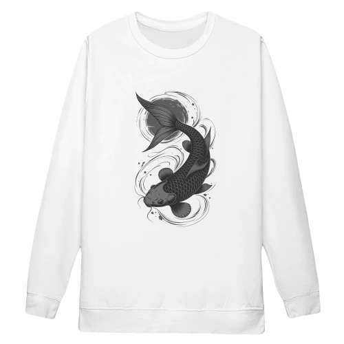 Japanese Koi Fish T-Shirt Design – Red & Black Japanese Tattoo Style – Asian Koi Fish Artwork