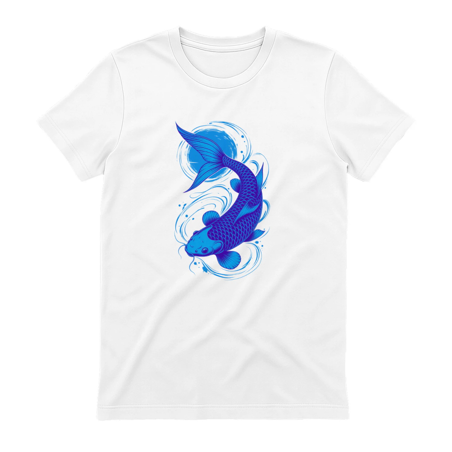 Japanese Koi Fish T-Shirt Design – Japanese Tattoo Style – Asian Koi Fish Artwork