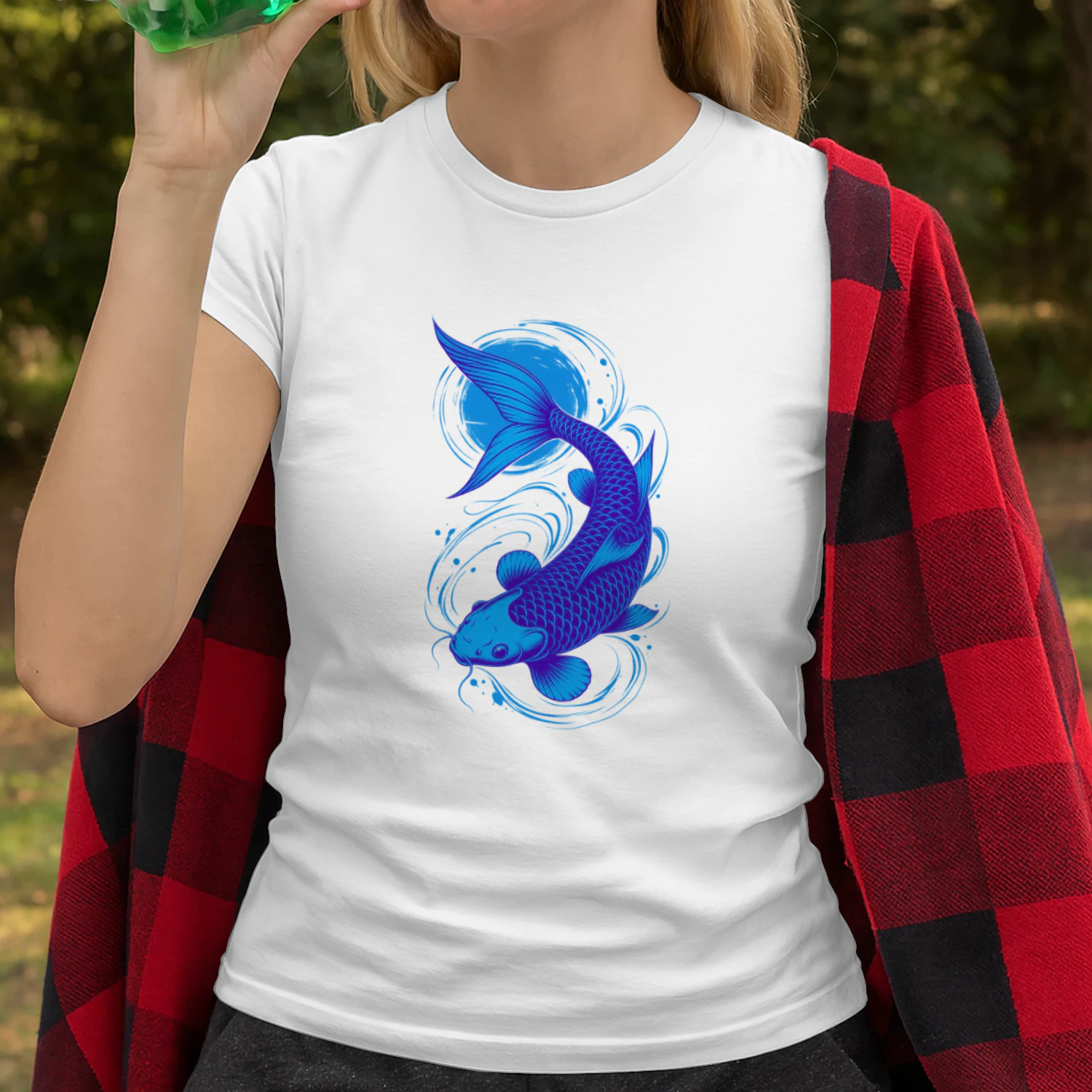 Japanese Koi Fish T-Shirt Design – Japanese Tattoo Style – Asian Koi Fish Artwork