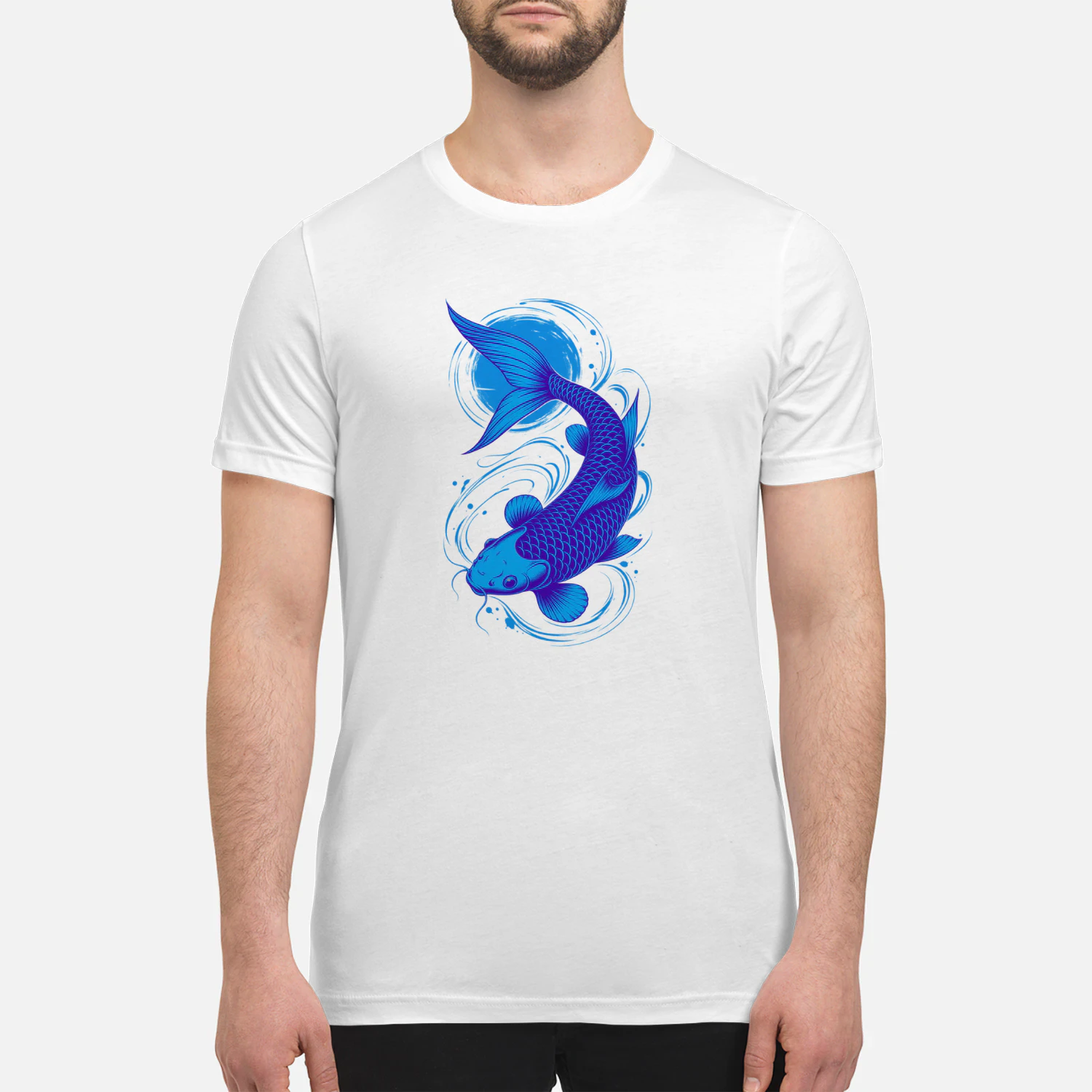 Japanese Koi Fish T-Shirt Design – Japanese Tattoo Style – Asian Koi Fish Artwork