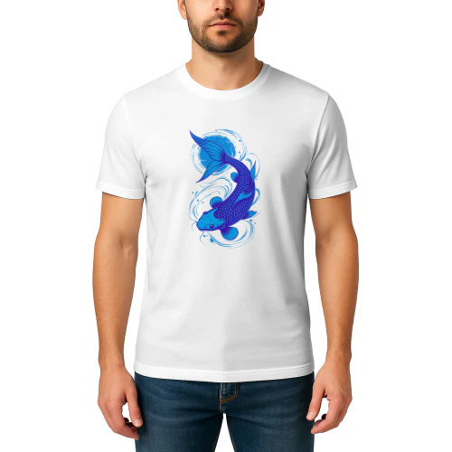 Japanese Koi Fish T-Shirt Design – Japanese Tattoo Style – Asian Koi Fish Artwork