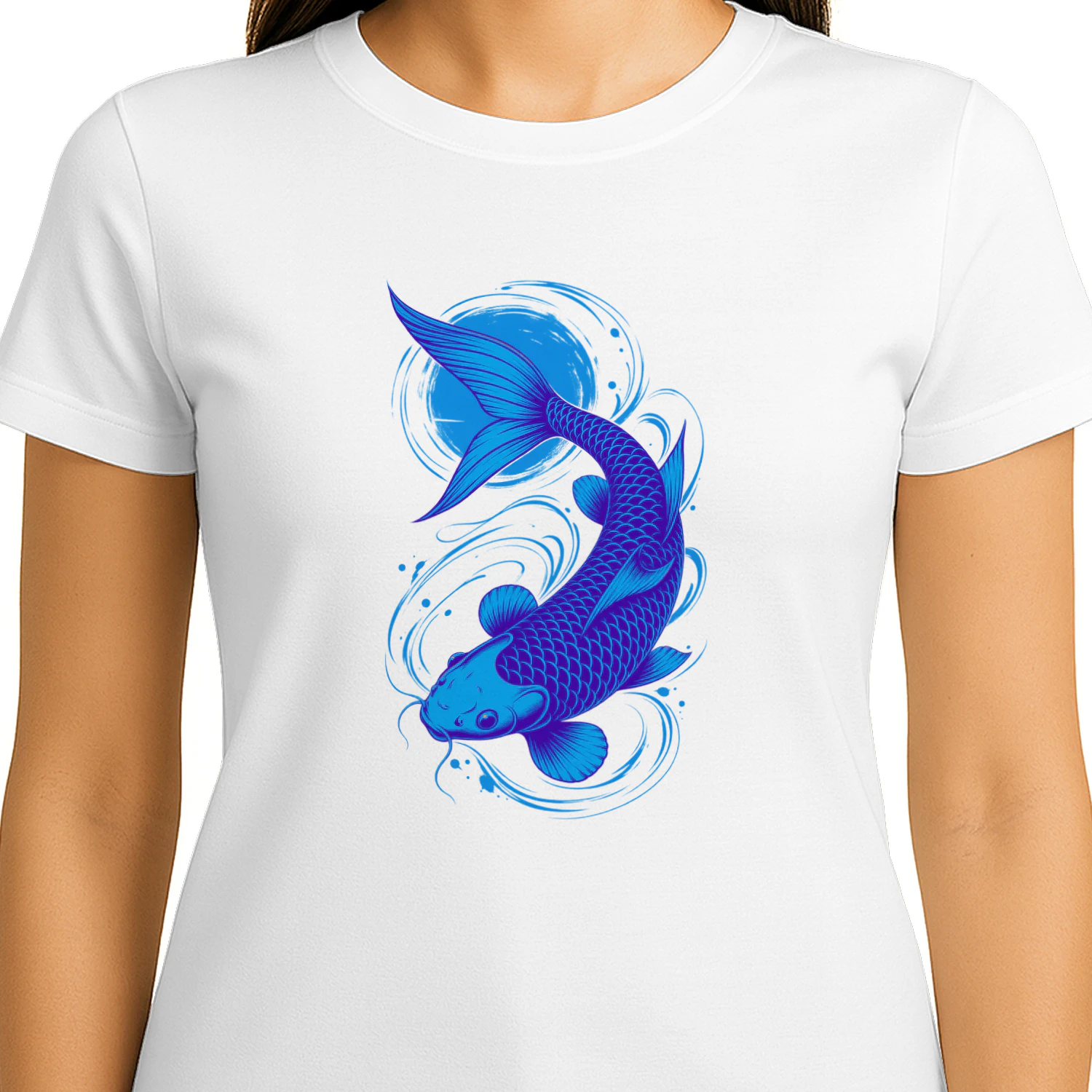 Japanese Koi Fish T-Shirt Design – Japanese Tattoo Style – Asian Koi Fish Artwork
