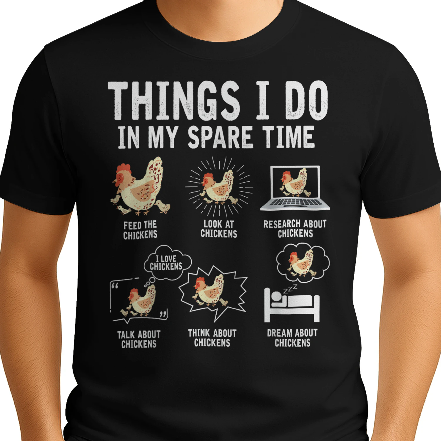 Things I Do in My Spare Time Funny Farmar Farm Chicken Lover