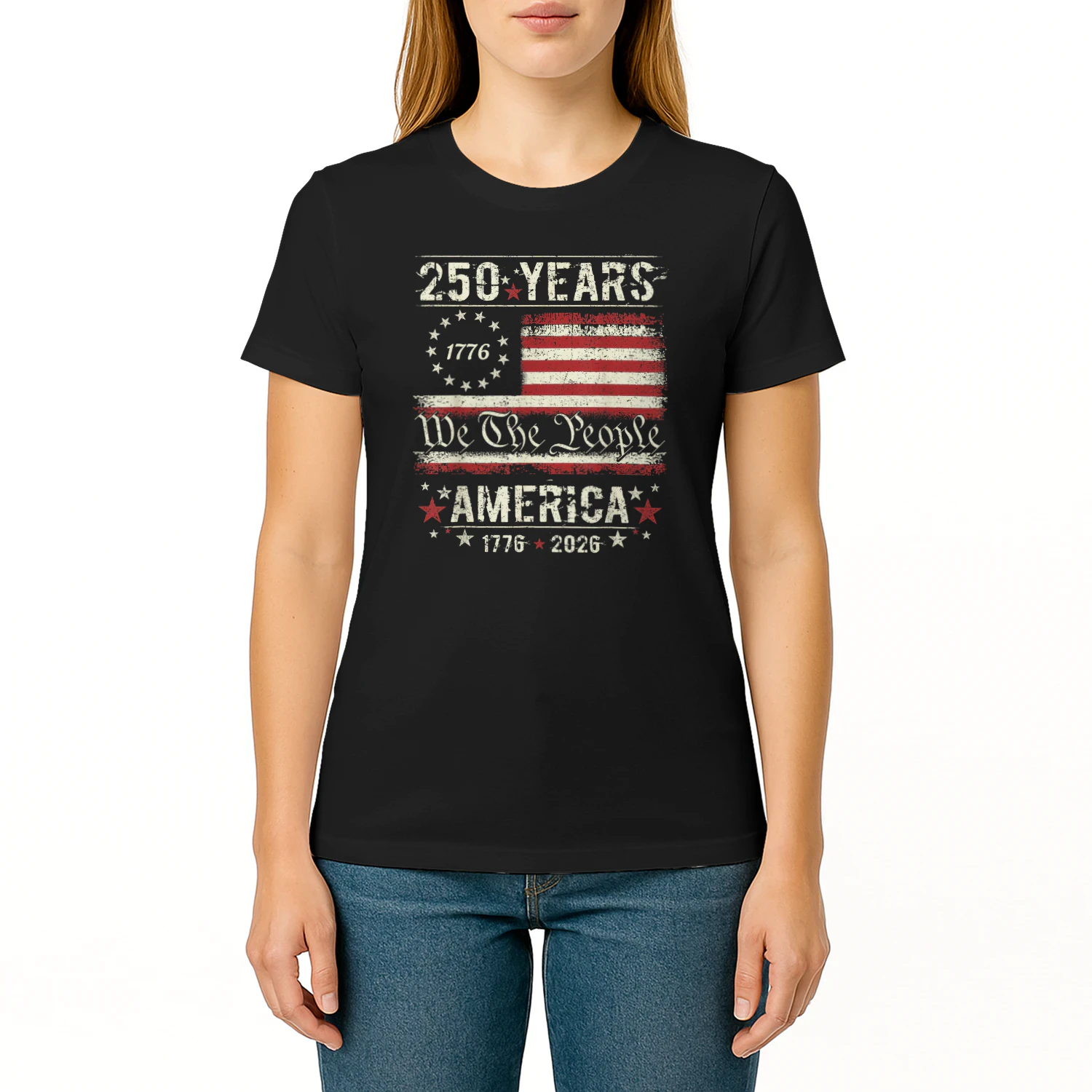 Flag Vintage 250 Years American 1776 2026 250th USA Birthday