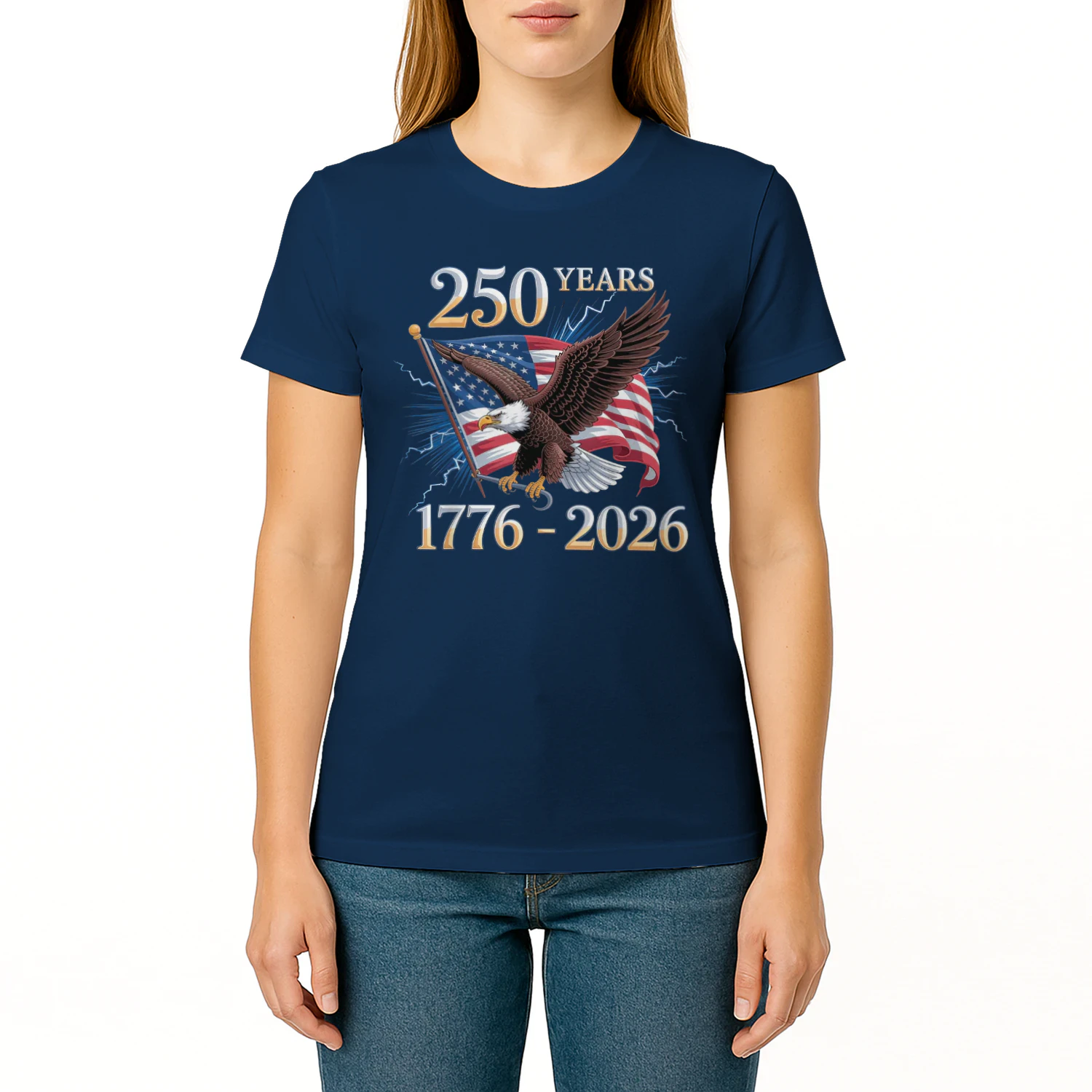 Eagle and Flag 250 Years 1776-2026 250th Birthday T-Shirt