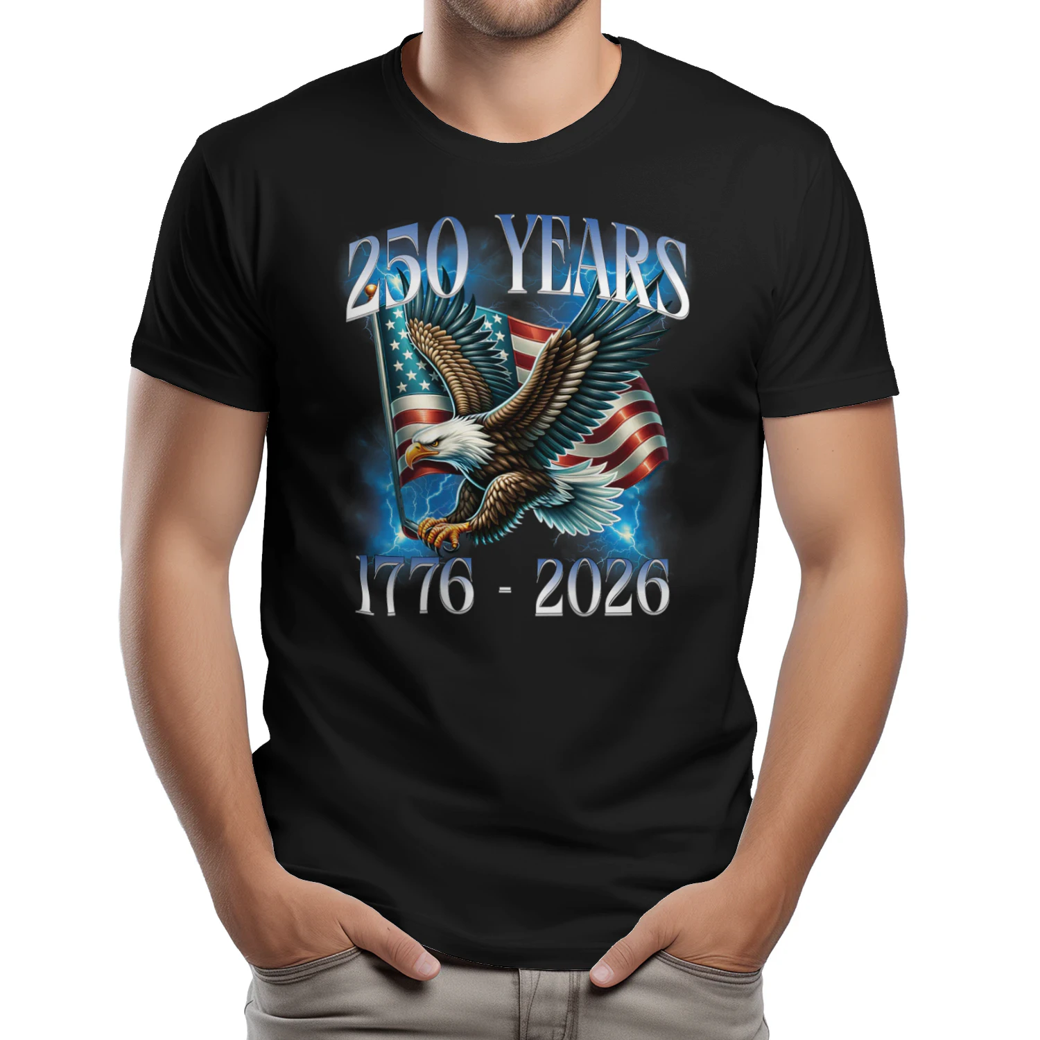 On Back Eagle and Flag 250 Years 1776-2026 250th Birthday T-Shirt