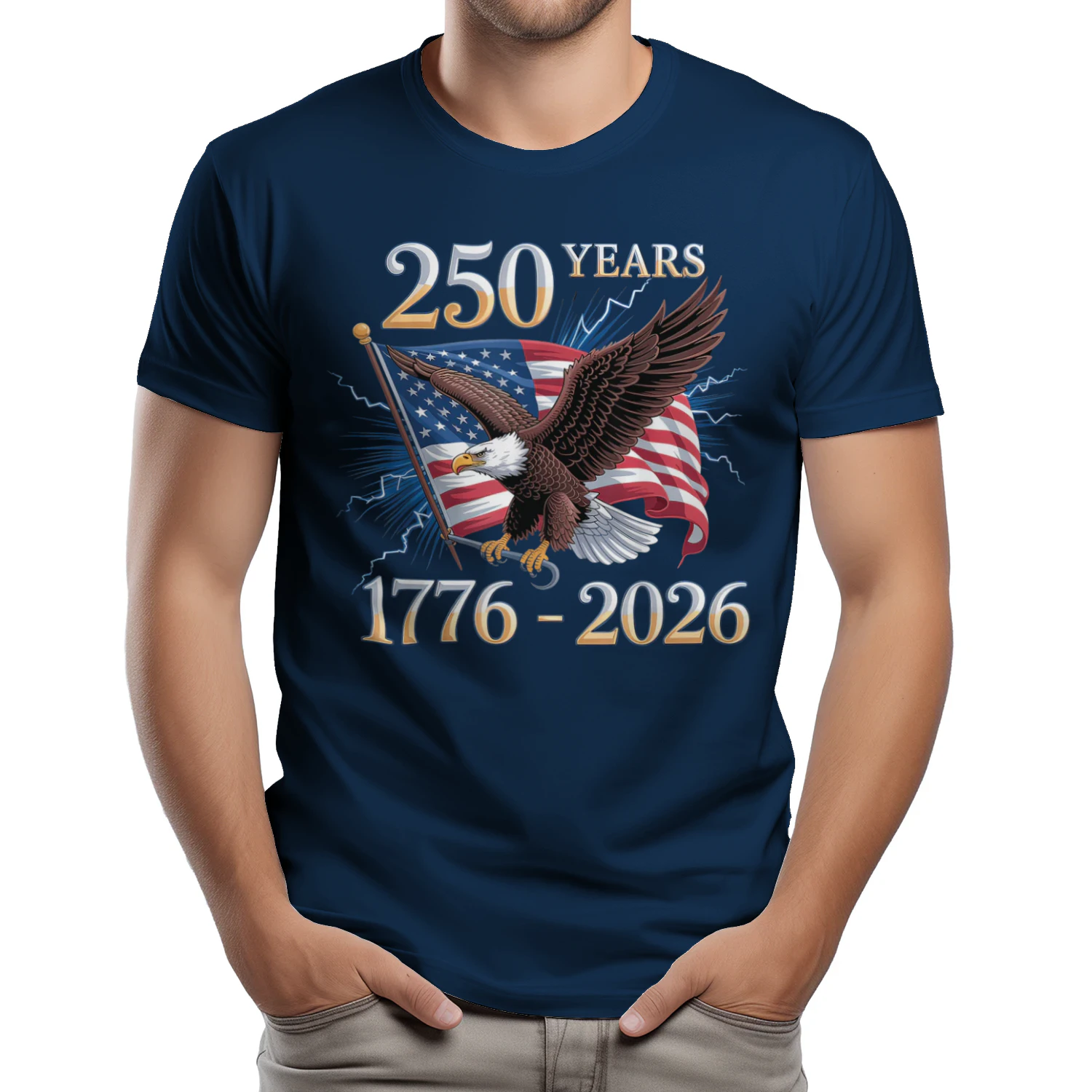 Eagle and Flag 250 Years 1776-2026 250th Birthday T-Shirt