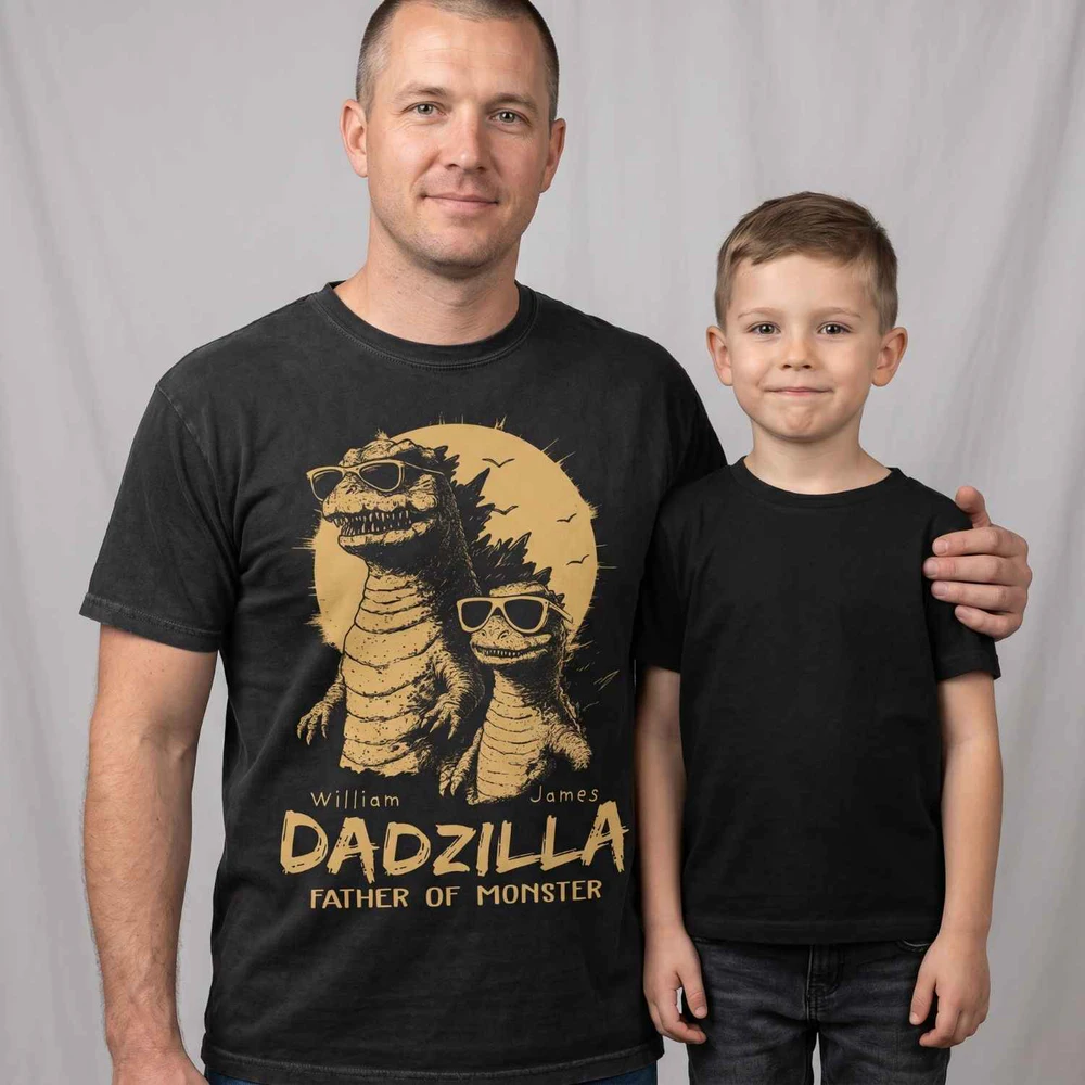 Personalized Dadzilla T-Shirt Father Day Gifts for Dad Funny Papa Tshirt 