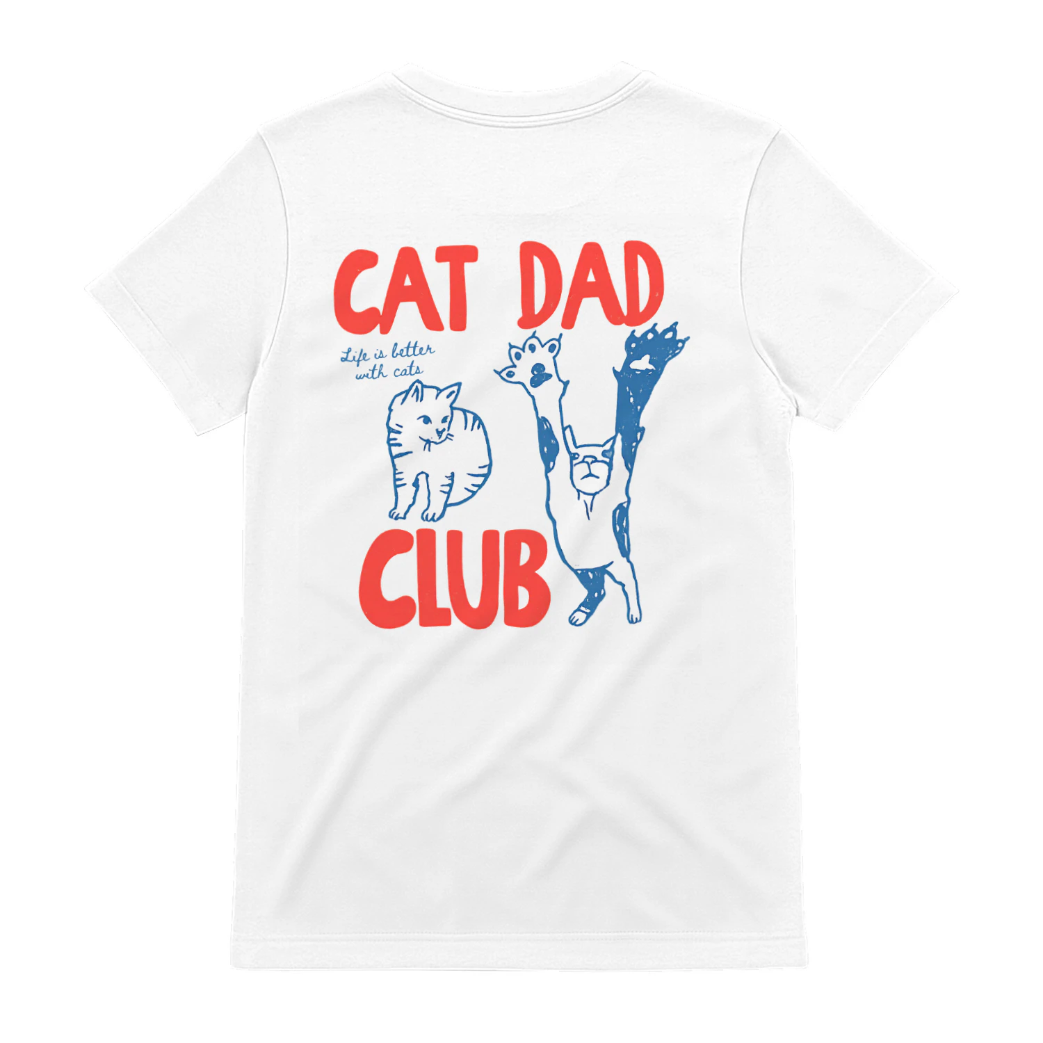 Funny Cat Dad Shirt, Cat Dad Club TShirt front and Back Design 