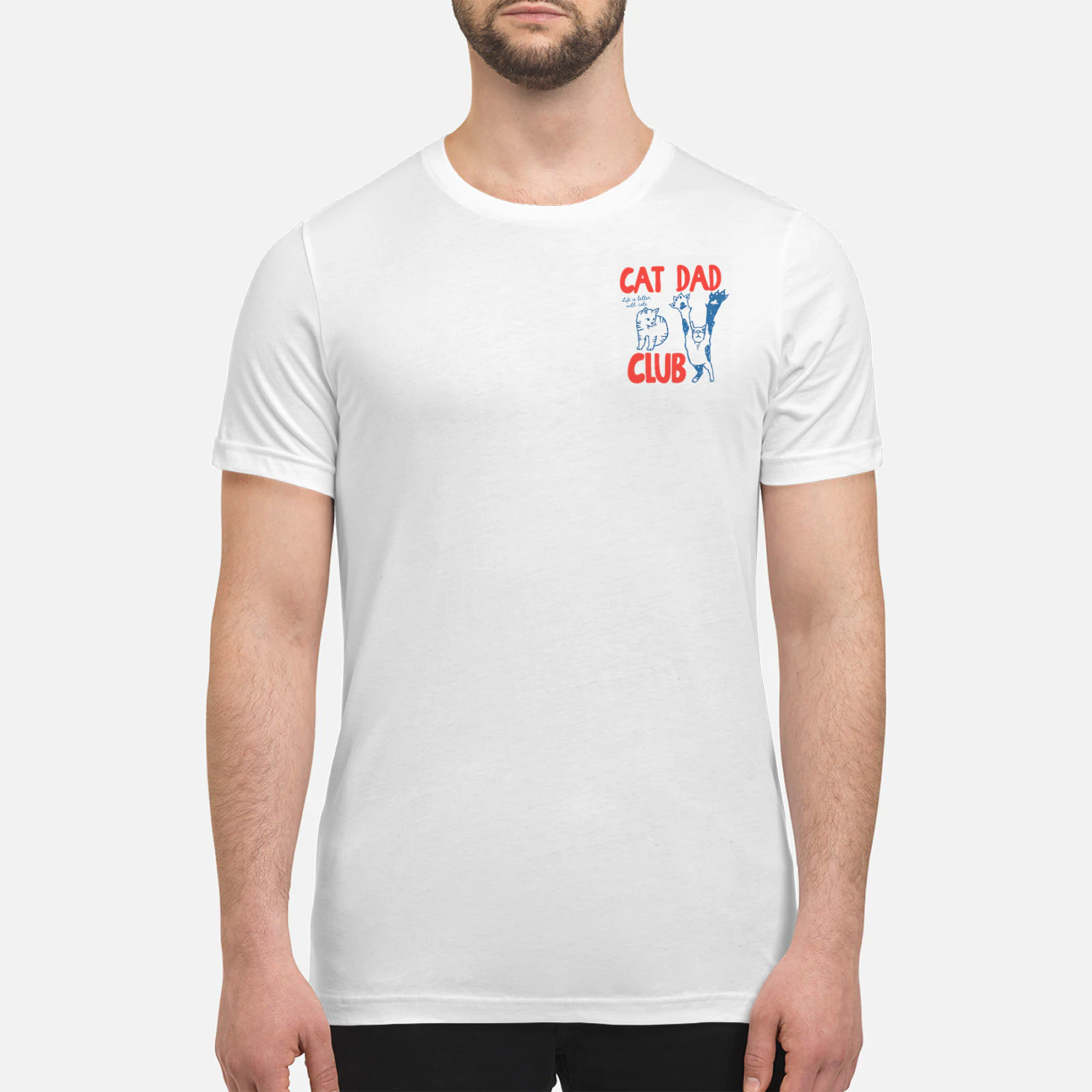 Funny Cat Dad Shirt, Cat Dad Club TShirt front and Back Design 