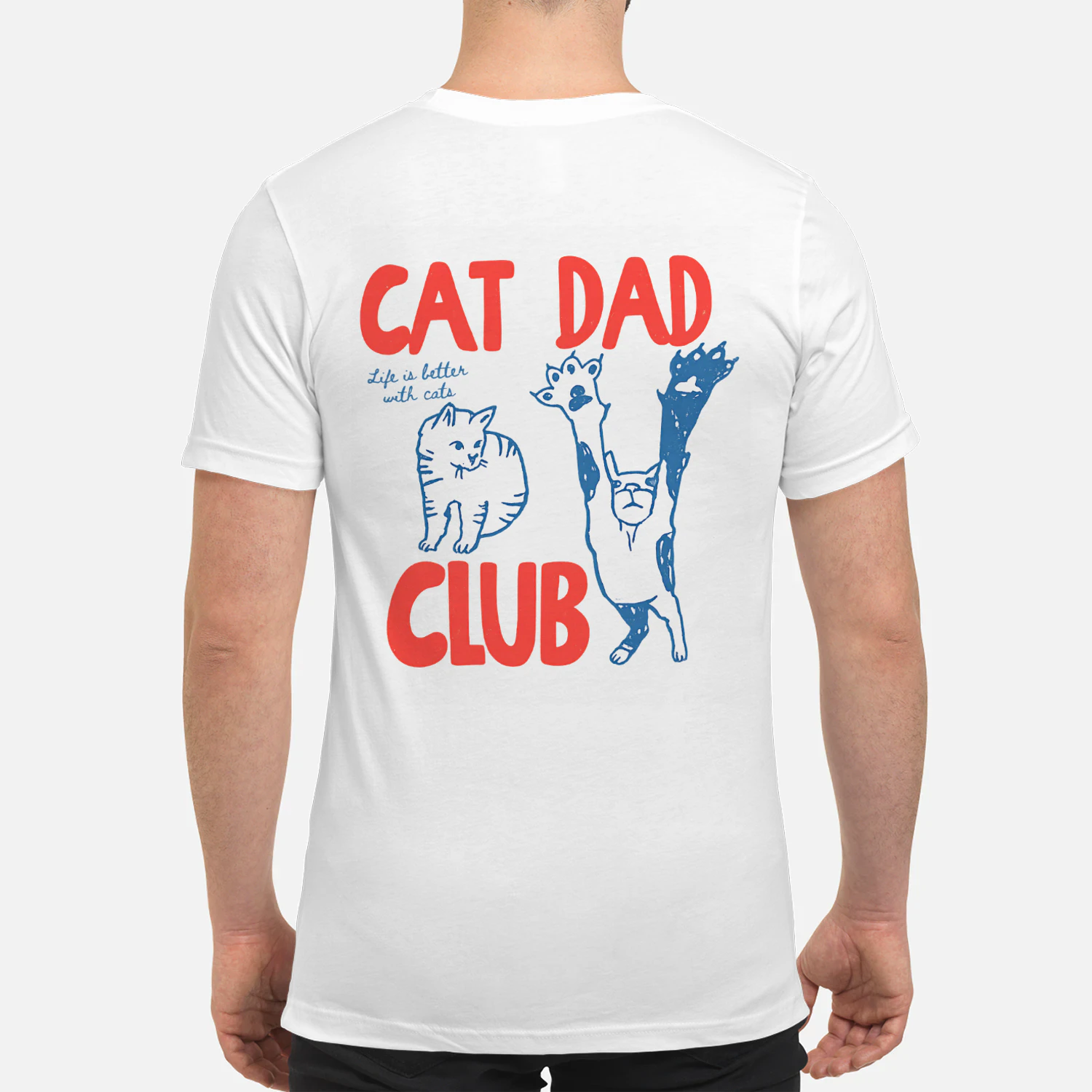 Funny Cat Dad Shirt, Cat Dad Club TShirt front and Back Design 