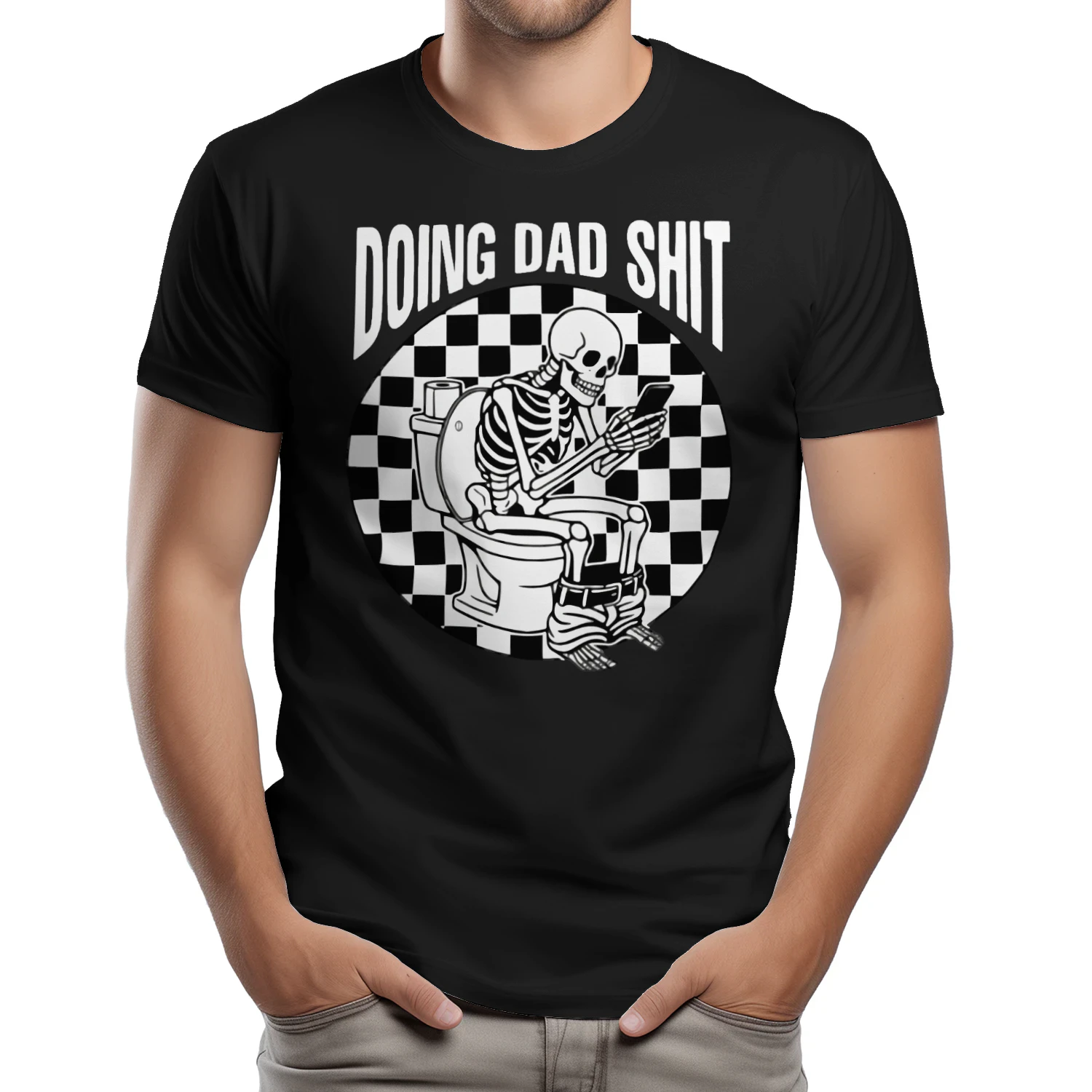 Doing Dad Shit, Dad Always in The Bathroom - Funny Shirt For Father's Day