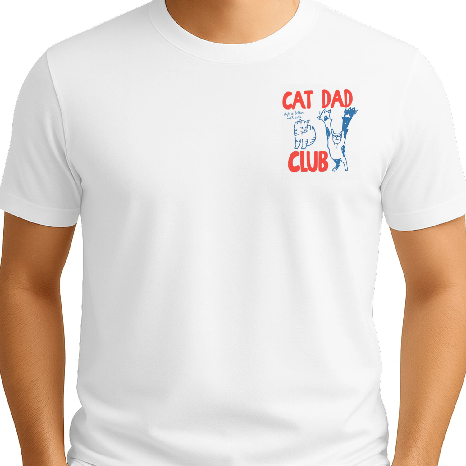 Funny Cat Dad Shirt, Cat Dad Club TShirt front and Back Design 