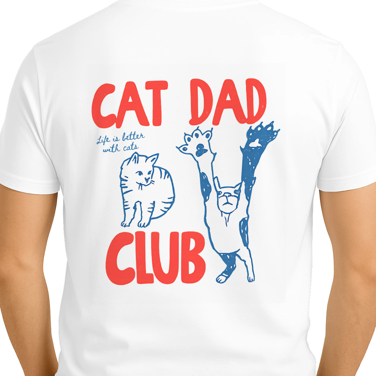 Funny Cat Dad Shirt, Cat Dad Club TShirt front and Back Design 