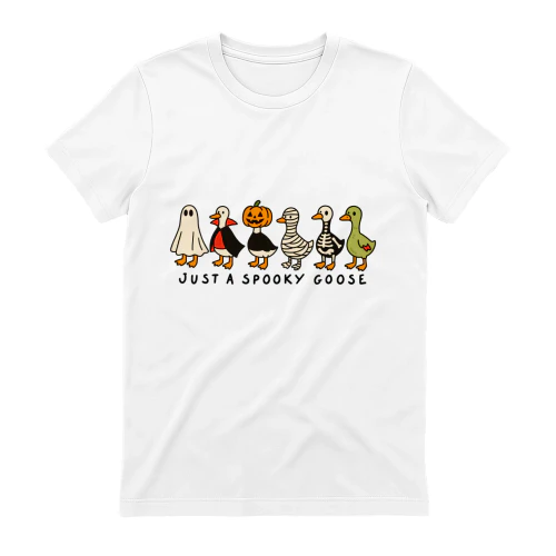 Just a Spooky Goose Halloween Graphic T-Shirt