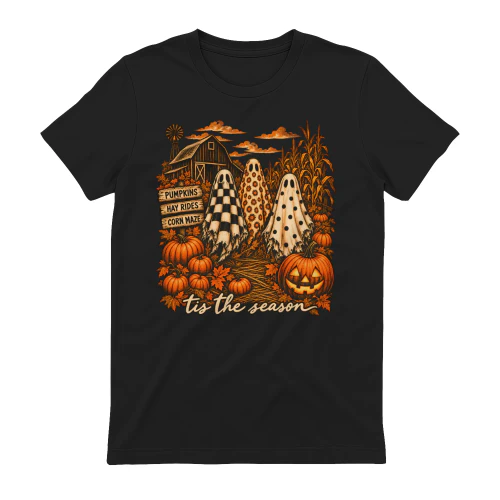 Tis The Season Ghost Comfort Colors T Shirt Spooky Halloween Holiday Gear