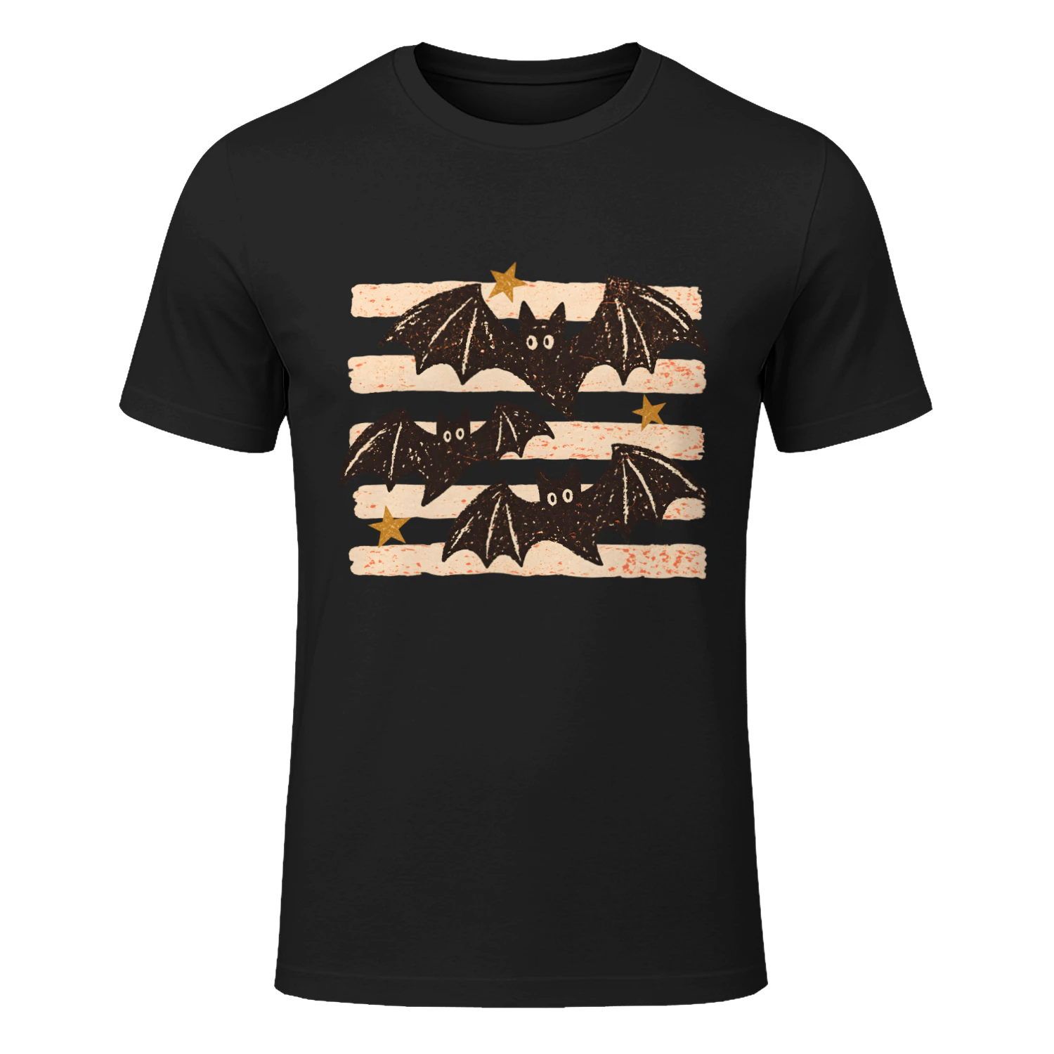 Bat Spooky Season Striped Halloween Vintage Boys Girls Women's Oversized Comfort T-shirt
