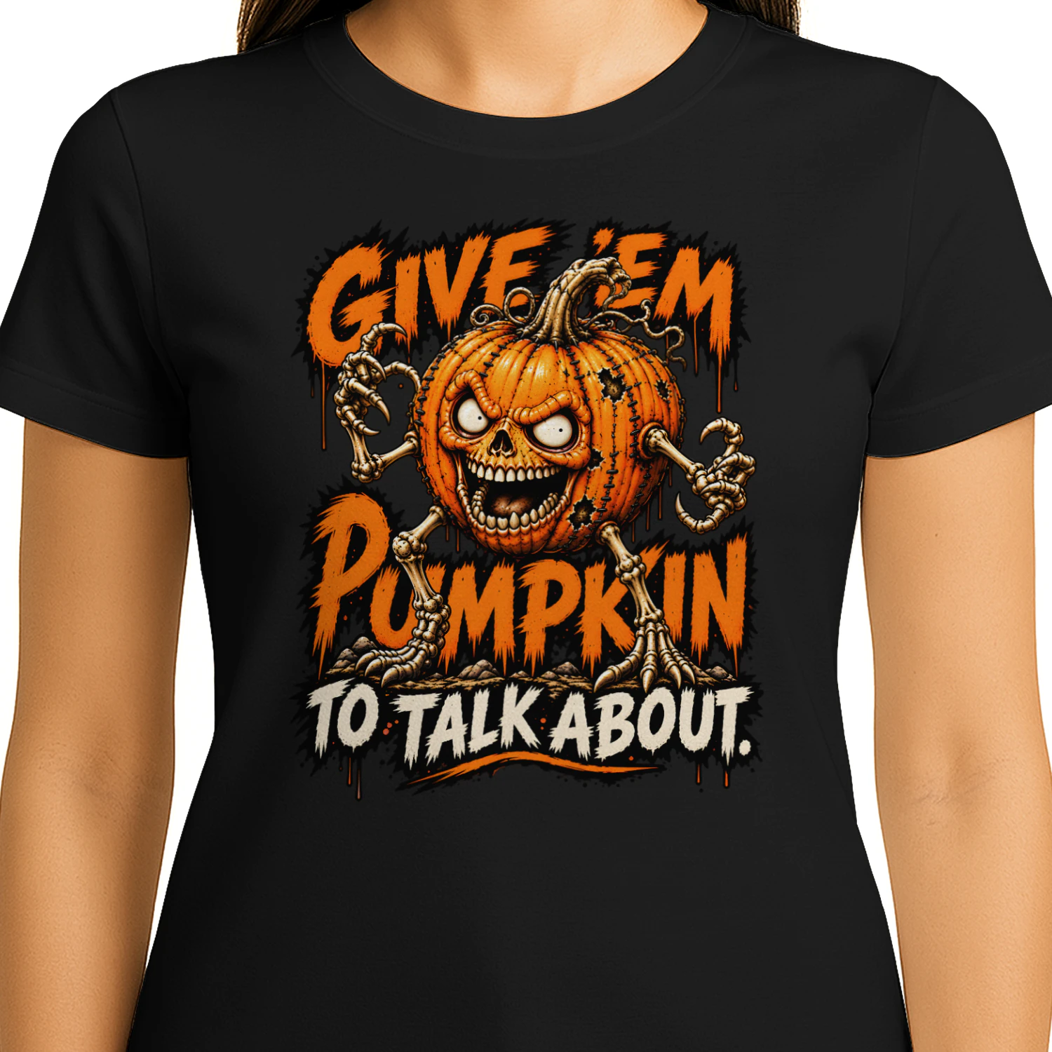 Halloween Give 'Em Pumpkin To Talk About T-Shirt