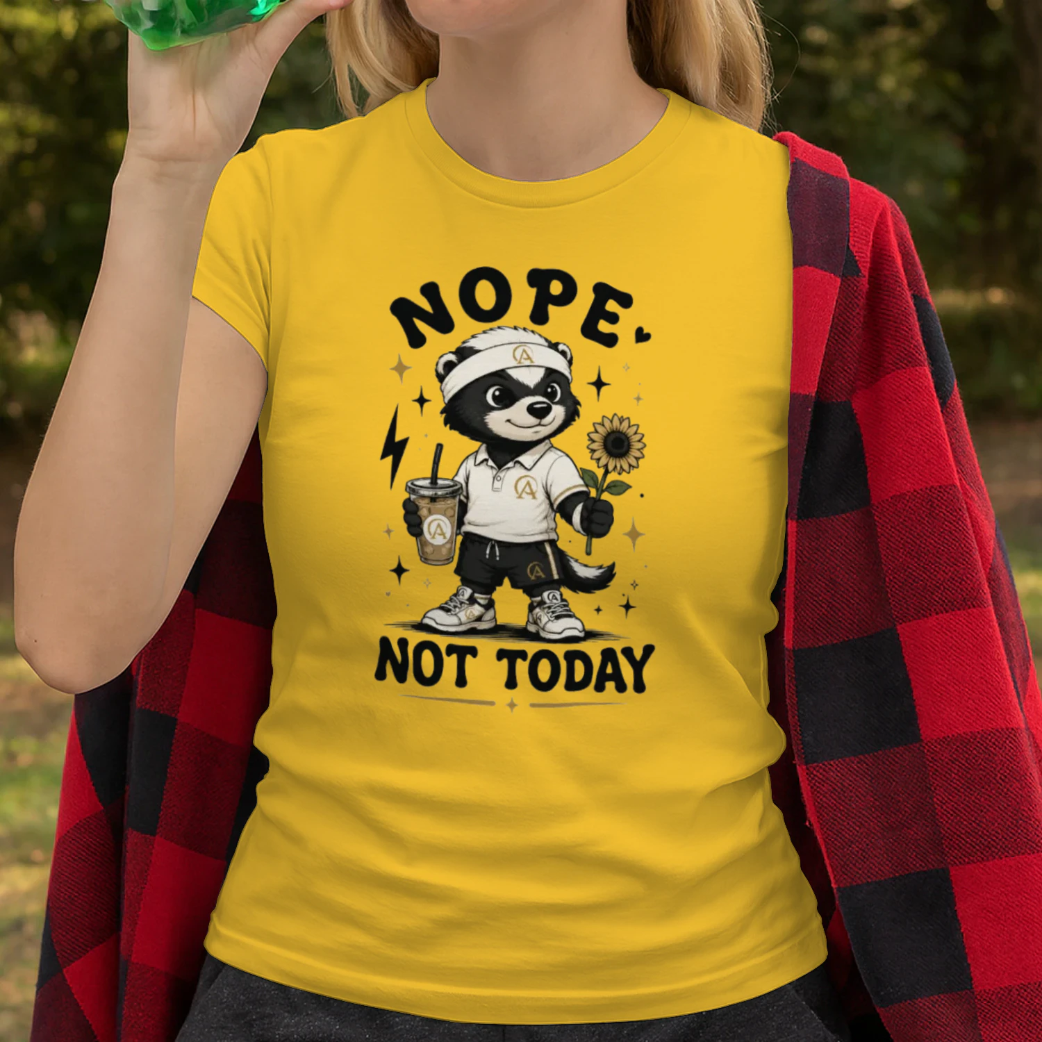 NOPE. NOT TODAY | Cute Honey Badger Tennis T-Shirt