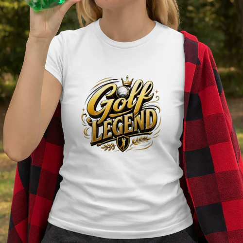 Golf Legend Typography T-Shirt | Luxury Gold Golf Lettering | Premium Vintage Golf Graphic | Golfer Gift