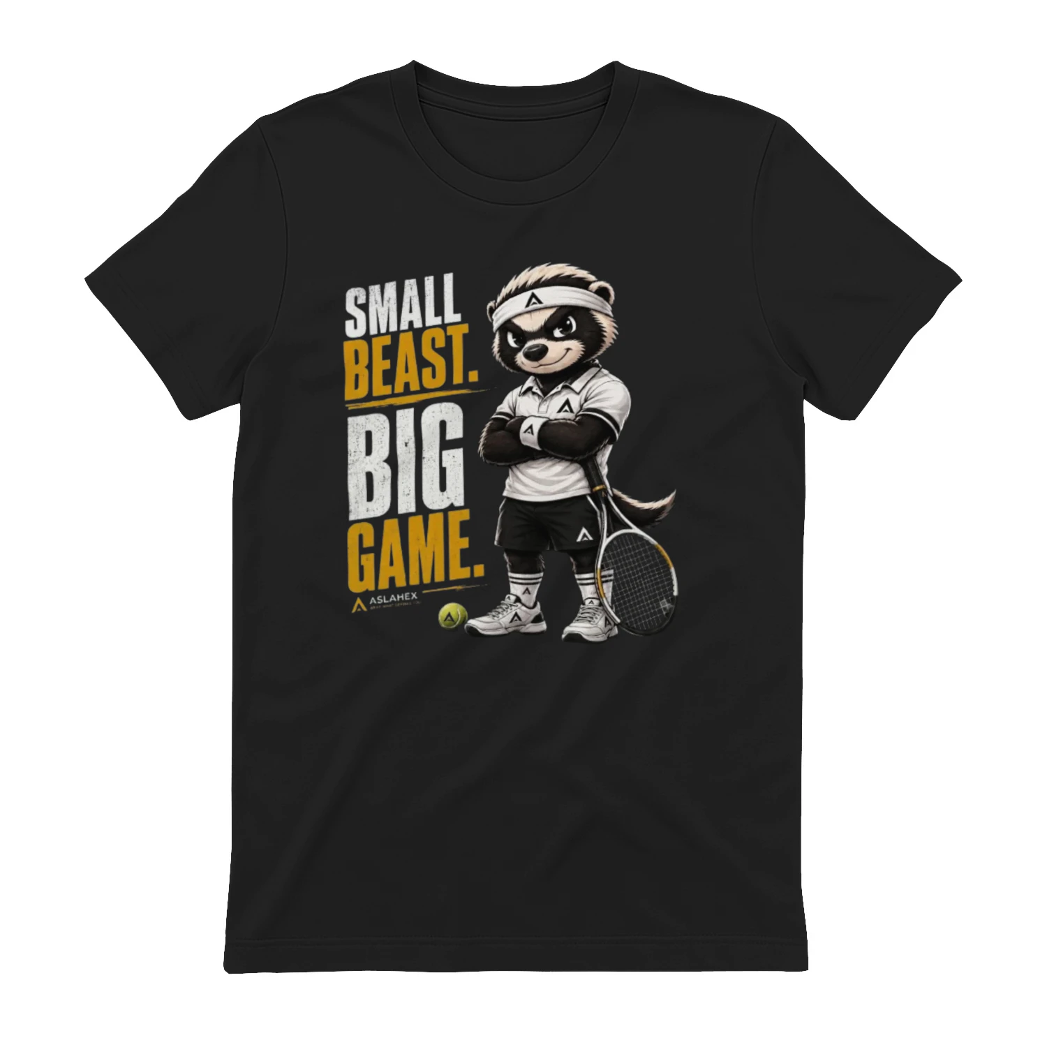 BADGY™ Small Beast. Big Game. Tennis T-Shirt
